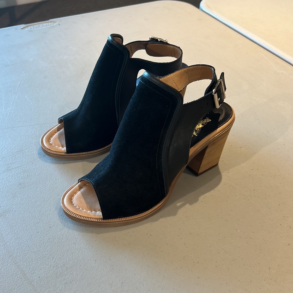 Coach Black Open Toe Heels